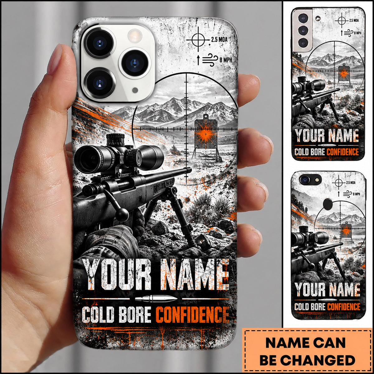 Maxcorners Long Range Shooting Cold Bore Confidence Marksman Personalized Name 3D Phone Case