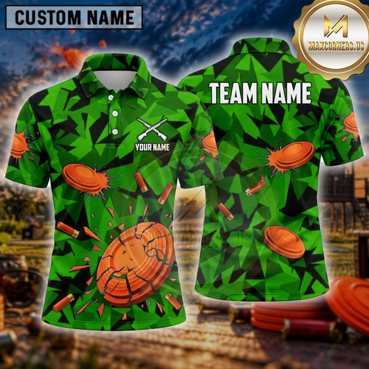 Maxcorners Trap Shooting Shirt Clay Target Shooting Dynamic Camouflage Multiple Options Personalized Name, Team Name 3D Shirt