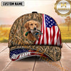 Maxcorners American Flag Marsh Camo Dog Hunting Multicolor Options Personalized Name 3D Cap