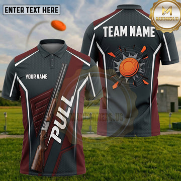 (5 Colors) Maxcorners Trap Shooting PULL Shotgun Clay Target Target Burst Multiple Options Personalized Name, Team Name 3D Shirt