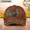 Maxcorners Rustic Leather Framed Retriever Patch Duck Hunting With Dogs Multi Options Personalized Name 3D Cap