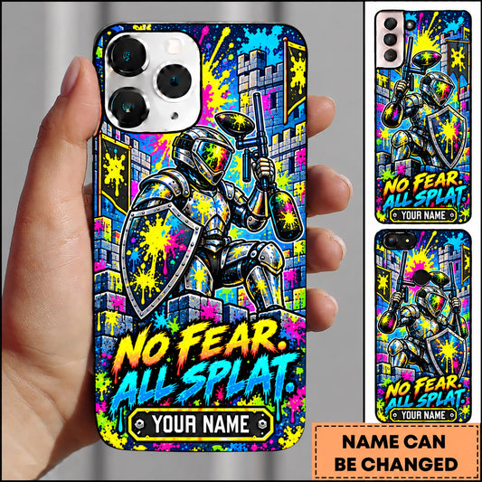 Maxcorners Paintball No Fear All Splat Action Player Personalized Name 3D Phone Case