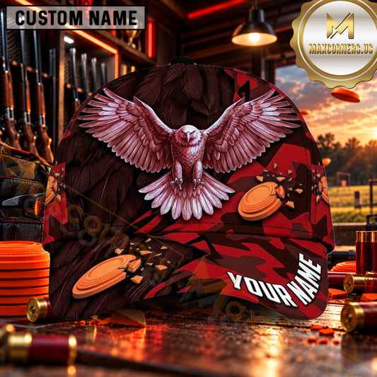 Maxcorners White Dove Clay Targets Trap Shooting Personalized Name 3D Cap