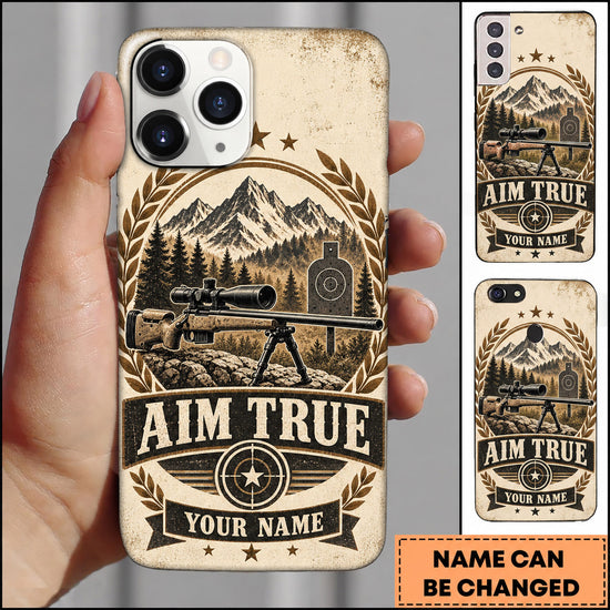Maxcorners Long Range Shooting Aim True Mountain Badge Personalized Name 3D Phone Case