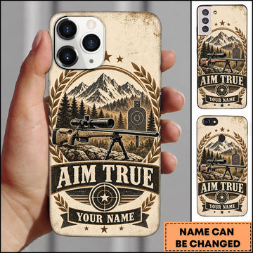 Maxcorners Long Range Shooting Aim True Mountain Badge Personalized Name 3D Phone Case