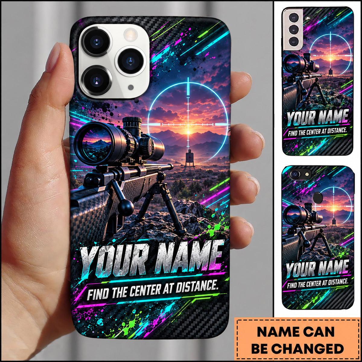 Maxcorners Long Range Shooting Find The Center At Distance Personalized Name 3D Phone Case