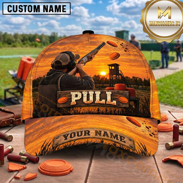 Maxcorners Trap Shooting Shotgun Night Forest Clay Targets Pull Graphic Multiple Options Personalized Name 3D Cap