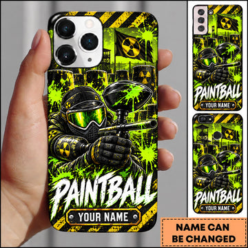 Maxcorners Paintball Tactical Masked Warrior Personalized Name 3D Phone Case
