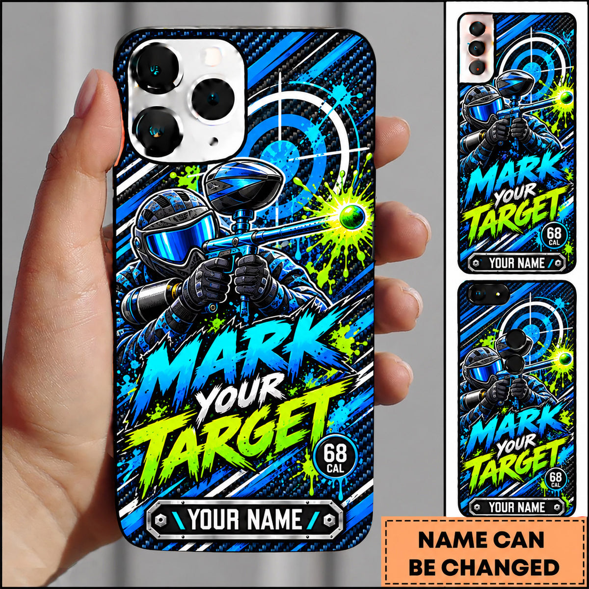 Maxcorners Paintball Mark Your Target Player Personalized Name 3D Phone Case