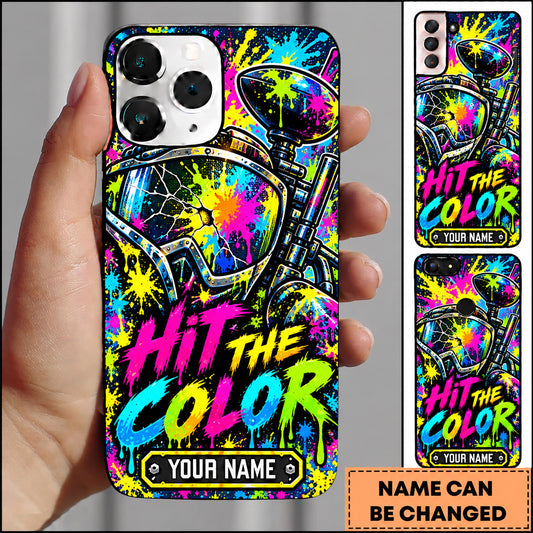 Maxcorners Paintball Hit The Color Action Player Personalized Name 3D Phone Case