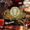 Maxcorners White Lion Blue Smoke Trap Shooting Personalized Name 3D Cap