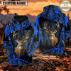 Maxcorners Trophy Buck Woodland Camo Shield Personalized Name 3D Hoodie