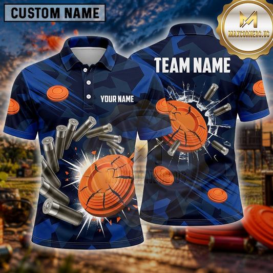 Maxcorners Trap Shooting Shirt Clay Shooting Flying Target Explosion Multiple Options Personalized Name, Team Name 3D Shirt