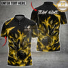 Maxcorners Bowling Flaming Bowling Ball and Pins Geometric Design Multiple Options Personalized Name, Team Name 3D Shirt