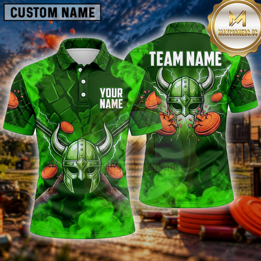 Maxcorners Trap Shooting Shirt Viking Helmet Multiple Options Personalized Name, Team Name 3D Shirt