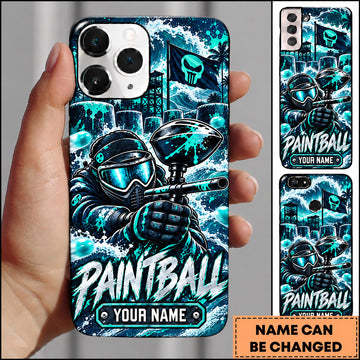 Maxcorners Paintball Futuristic Armored Players Personalized Name 3D Phone Case