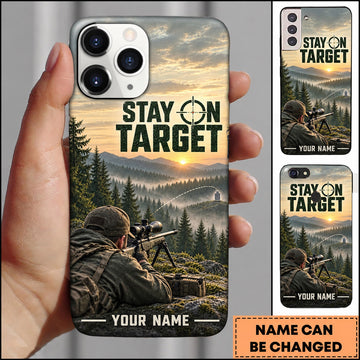 Maxcorners Long Range Shooting Stay On Target Mountain Hunter Personalized Name 3D Phone Case