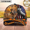 Maxcorners Dog Hunting And Duck Hunting American Flag Woodland Design Multiple Options Personalized Name 3D Cap