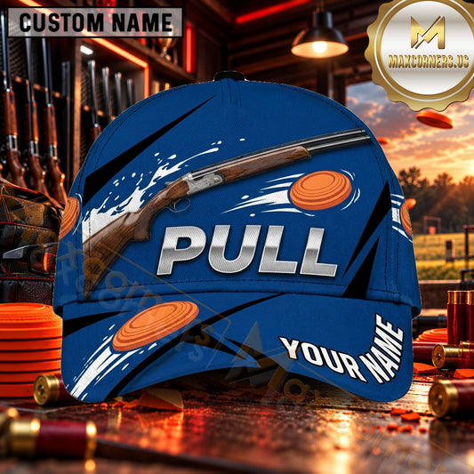 Maxcorners PULL Shotgun Splash Trap Shooting Personalized Name 3D Cap