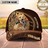 Maxcorners Dog Hunting And Duck Hunting Marsh Grass Wildlife Artwork Multiple Options Personalized Name 3D Cap