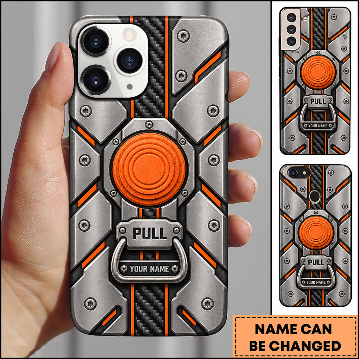Maxcorners Trap Shooting Mechanical Armor Clay Target Personalized Name 3D Phone Case