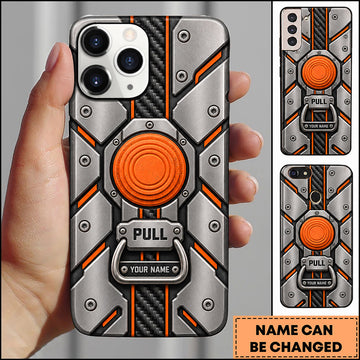 Maxcorners Trap Shooting Mechanical Armor Clay Target Personalized Name 3D Phone Case