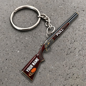 Maxcorners Shotgun Classic Wood Grain Design Custom Name Trap Shooting Custom Gift 2D Flat Acrylic Ornament, Keychain