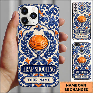 Maxcorners Trap Shooting Classic Ornamental Clay Target Personalized Name 3D Phone Case