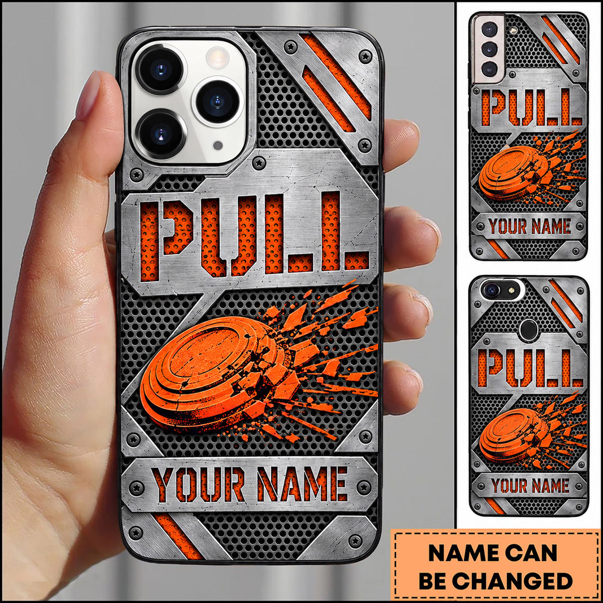 Maxcorners Trap Shooting Industrial Metal Pull Clay Target Personalized Name 3D Phone Case