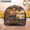 Maxcorners Duck Hunting Hunting Dog Boat Wetland Ducks Sunset Scene Multiple Options Personalized Name 3D Cap