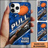 Maxcorners Exploding Clay Target Electric Blue Personalized Name Trap Shooting Phone Case