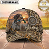 Maxcorners Sunset Marshland Compass Emblem Duck Hunting With Dogs Multi Options Personalized Name 3D Cap