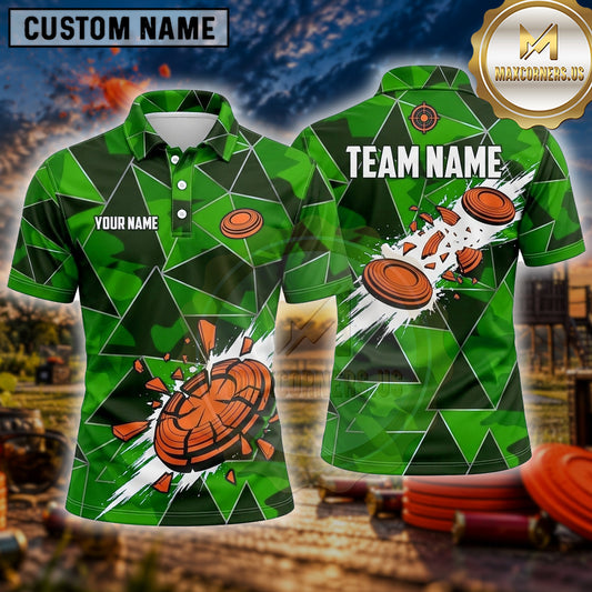 Maxcorners Trap Shooting Shirt Geometric Clay Target Multiple Options Personalized Name, Team Name 3D Shirt