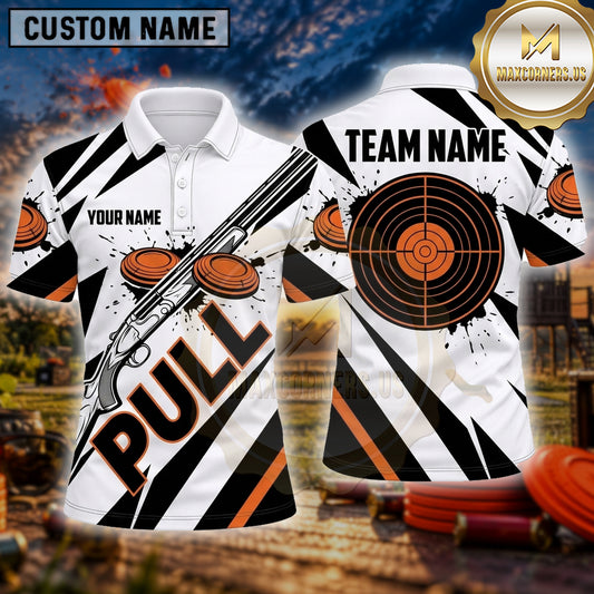 Maxcorners Trap Shooting Shirt Clay Shooting Bold Typography Multiple Options Personalized Name, Team Name 3D Shirt