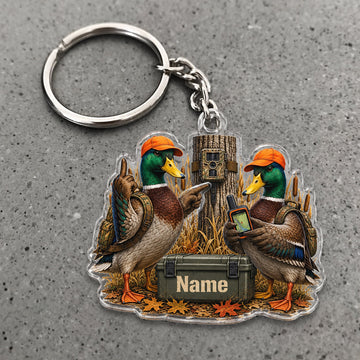 Maxcorners Mallard Duck Hunting Adventure Duo Outdoor Gear Custom Name Trap Hunting Custom Gift 2D Flat Acrylic Ornament, Keychain