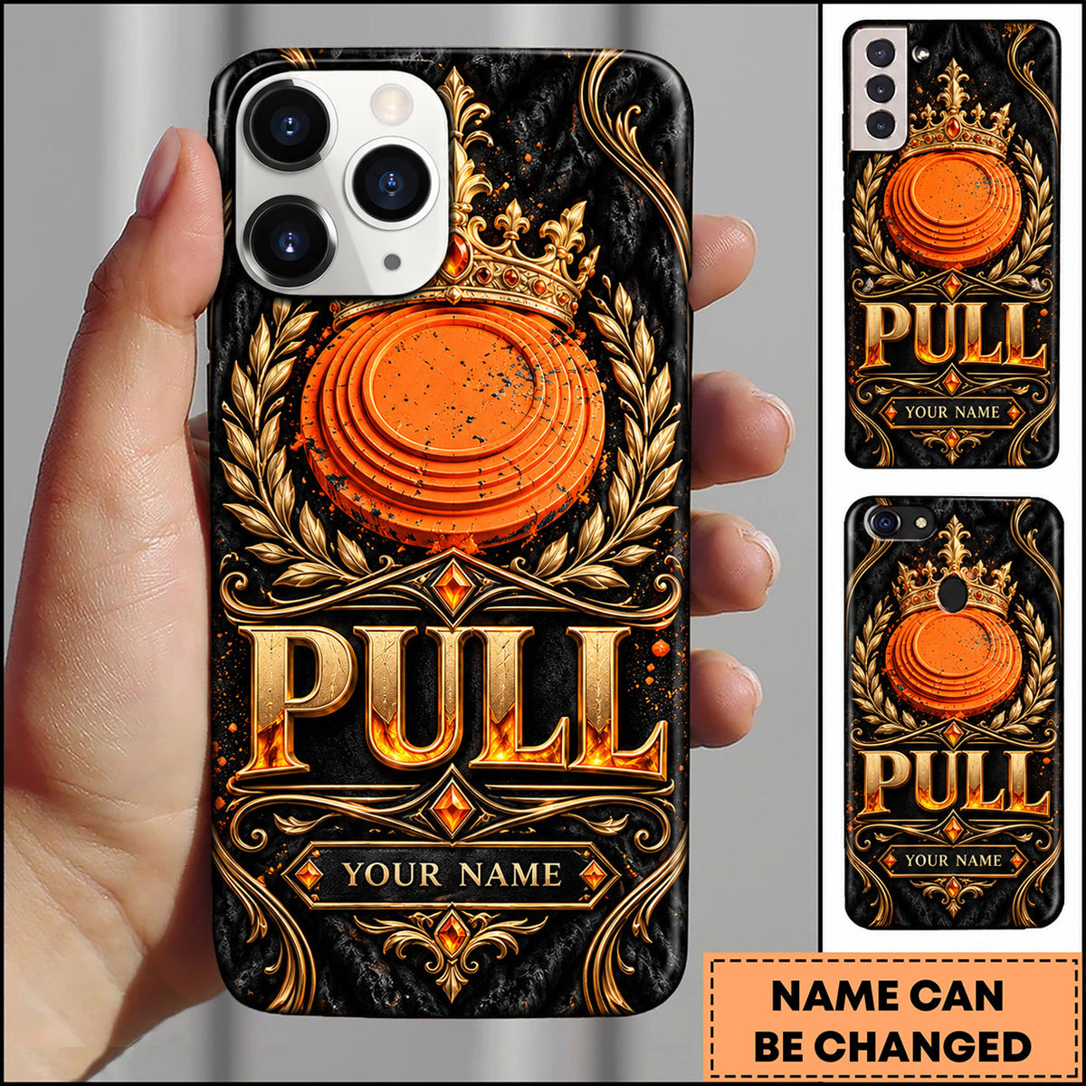 Maxcorners Trap Shooting Ornamental Clay Target Emblem Personalized Name 3D Phone Case