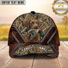 Maxcorners Wood Grain Geometric Marsh Camo Dog Hunting Multicolor Options Personalized Name 3D Cap