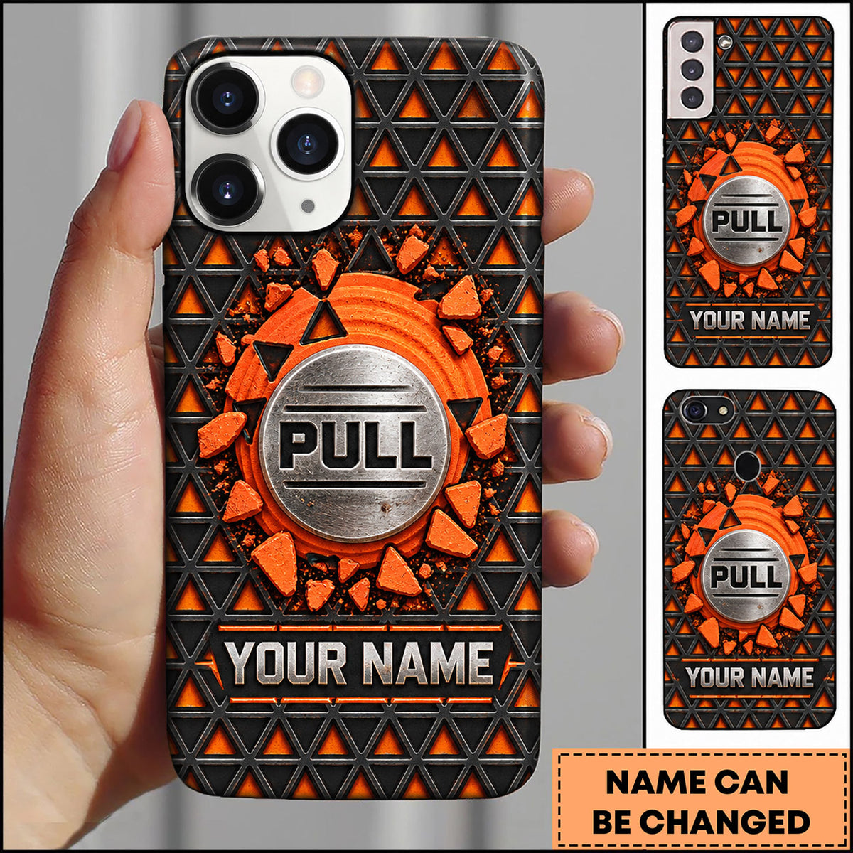 Maxcorners Trap Shooting Geometric Triangle Clay Target Personalized Name 3D Phone Case