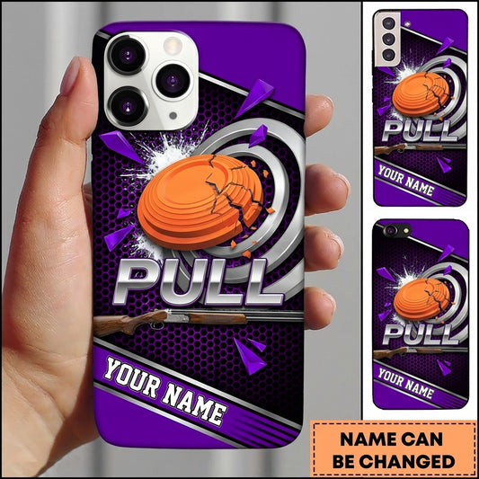 Maxcorners Shattered Target Emblem Pull Clay Target Personalized Name Trap Shooting Phone Case