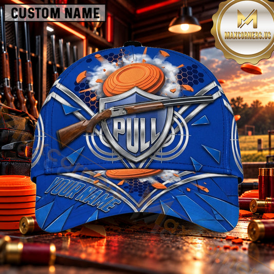 Maxcorners Crossed Shotguns Target Shield Trap Shooting Personalized Name 3D Cap