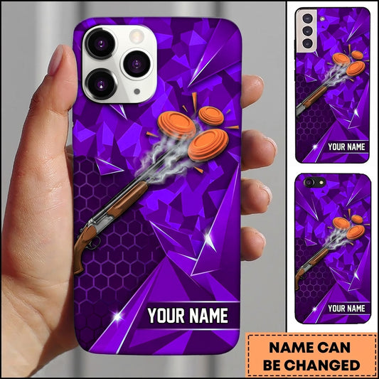 Maxcorners Camo Clay Shotgun Pull Clay Target Personalized Name Trap Shooting Phone Case