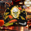 Maxcorners Flaming Skull Clay Targets Trap Shooting Personalized Name 3D Cap