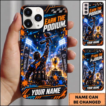 Maxcorners Paintball Earn The Podium Team Players Personalized Name 3D Phone Case