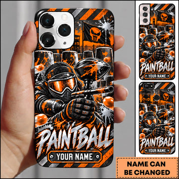Maxcorners Paintball Armored Soldier Tactical Field Personalized Name 3D Phone Case