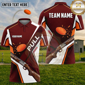 (5 Colors) Maxcorners Trap Shooting PULL Shotgun Clay Targets Sport Panel Multiple Options Personalized Name, Team Name 3D Shirt