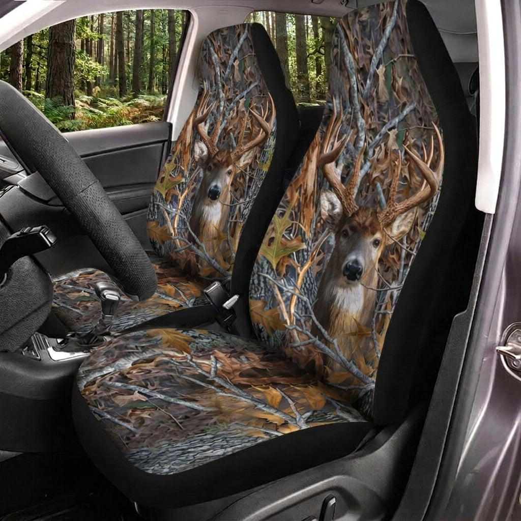 Maxcorners Deer Hunting Branch Woodland Camo Car Seat Covers
