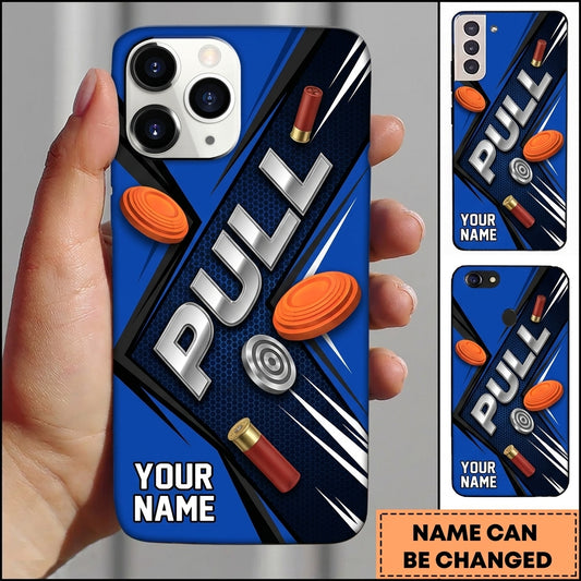 Maxcorners Diagonal Pull Shotgun Clay Target Shooting Personalized Name Trap Shooting Phone Case