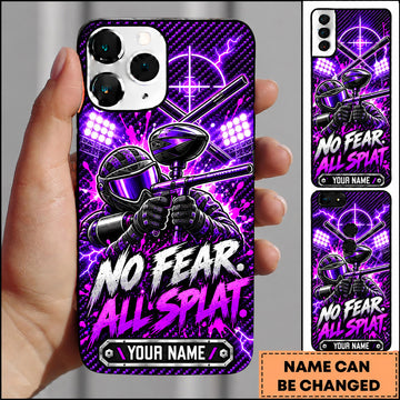 Maxcorners Paintball No Fear All Splat Mask Personalized Name 3D Phone Case
