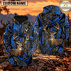 Maxcorners Deer Hunting Sharp Geometric Woodland Camo Personalized Name 3D Hoodie