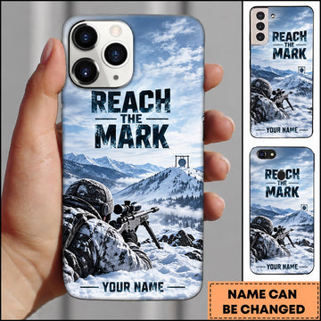 Maxcorners Long Range Shooting Reach The Mark Snowy Mountain Personalized Name 3D Phone Case